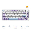 Ajazz AK820 Max RGB Tri-Mode 75% 82-Keys Gasket-mounted Hot Swappable Mechanical Keyboard with 1.14" TFT Display Screen & Knob (Purple/White/Blue) (Magnetic Switch)