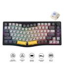 Ajazz AKS075 RGB Tri-Mode 75% Keys Hotswappable Mechanical Keyboard with Screen (Black/Gray/Yellow) (Gift Switch)