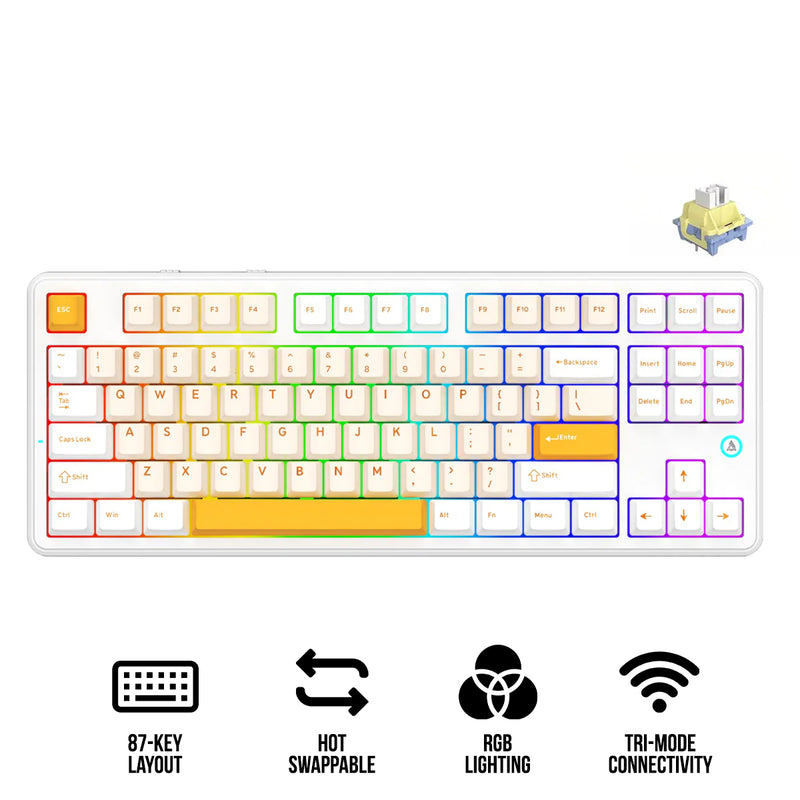 Ajazz AK870 V2 RGB Tri-Mode 87-Keys TKL Gasket-mounted Hot Swappable Mechanical