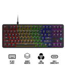 Ajazz AK870 V2 Mixed Light Wired 87-Keys TKL Gasket-mounted Hot Swappable Mechanical Keyboard (Black) (Red Switch)