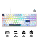 Ajazz AK870 V2 RGB Wired 87-Keys TKL Gasket-mounted Hot Swappable Mechanical Keyboard (Blue/White/Blue) (Flying Fish Switch)