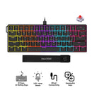 Nacodex x Ajazz NK61 Mixed Light 61 Keys Wired Hot-Swappable Mechanical Keyboard (Obsidian Black) (Red Switch)