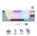 Nacodex x Ajazz NK61 Mixed Light 61 Keys Wired Hot-Swappable Mechanical Keyboard (Blue/White/Blue) (Red Switch)