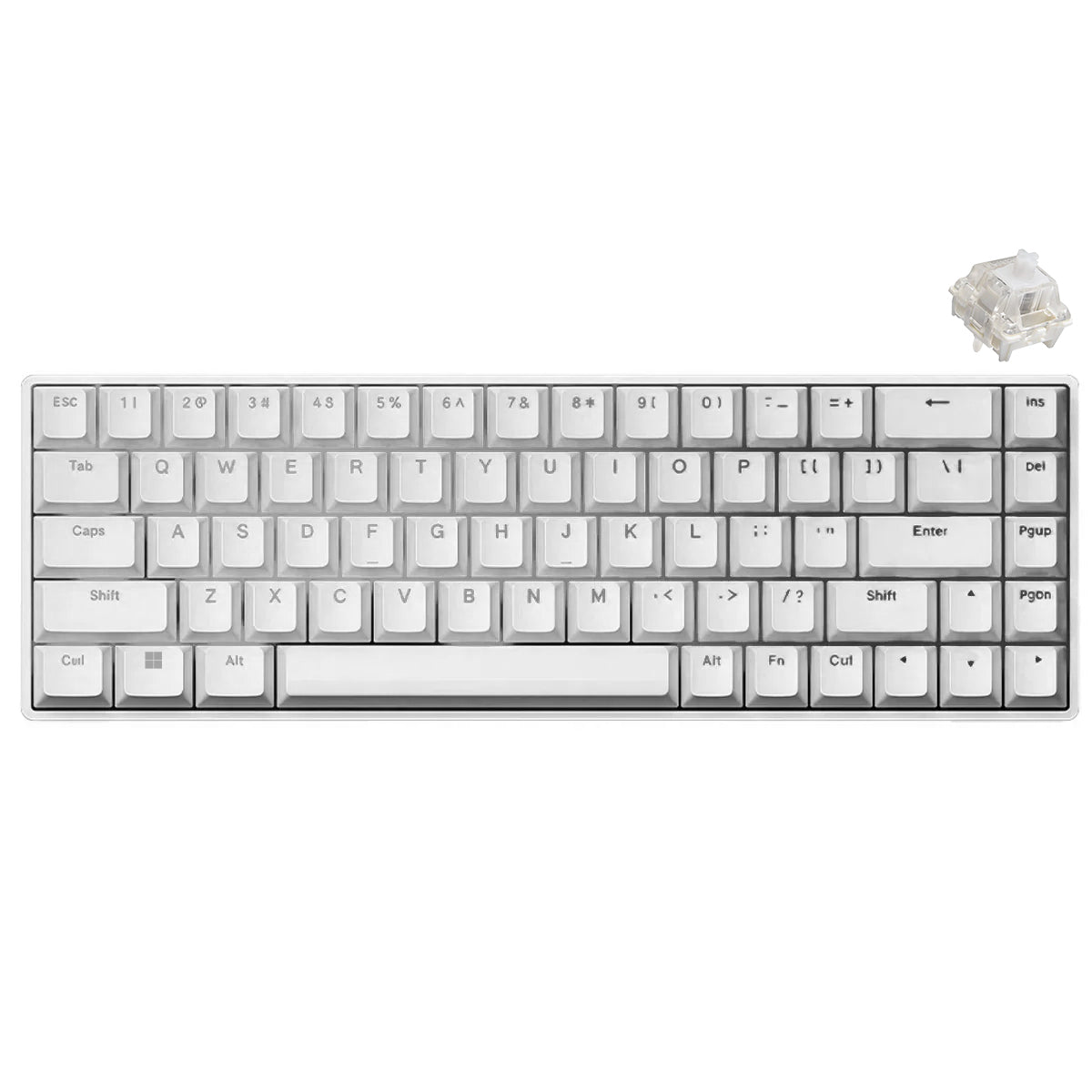 Fierce Gaming Gear Fire 68 Wired Hot-Swappable Mechanical Keyboard (White) 