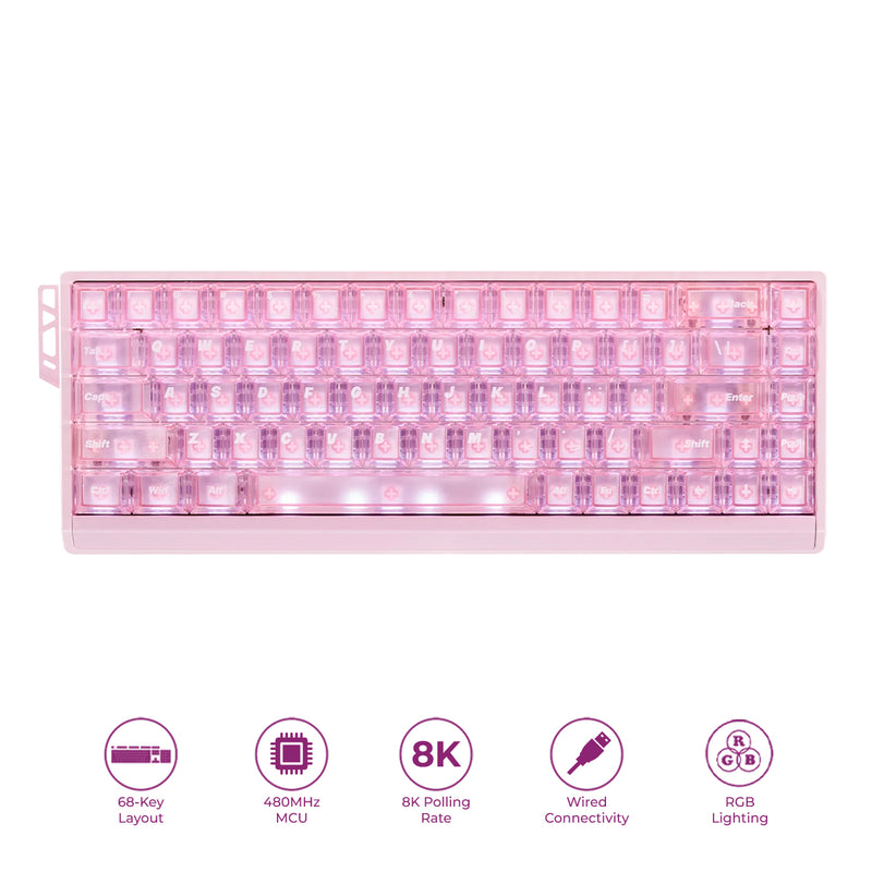 ATK 68 RX RGB Wired 68-Keys Gasket-Mounted Hot-Swappable Mechanical Keyboard (Pink) (Magnetic Switch)