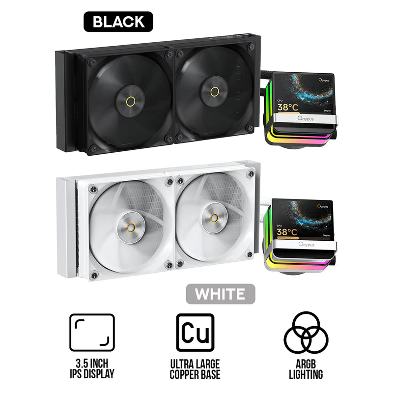 Ocypus Sigma L24 Pro 240mm ARGB AIO Liquid Cooler with 3.5" Square IPS Screen | DataBlitz