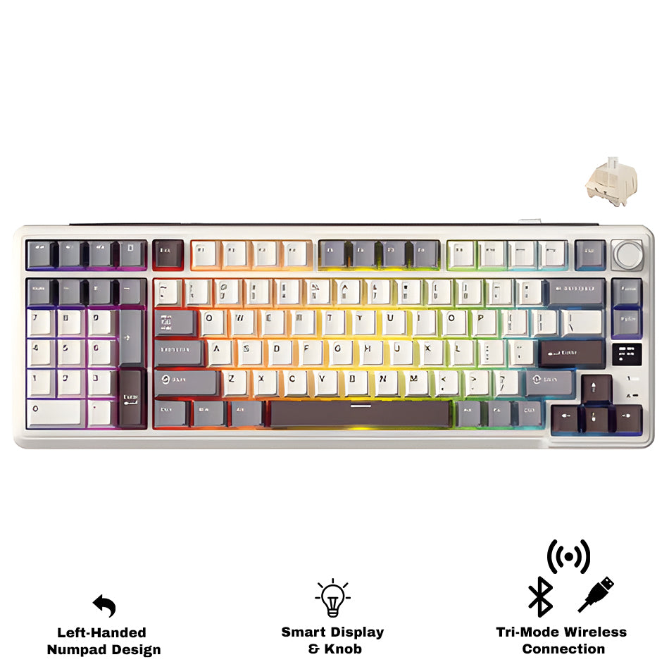 l Kludge RK-L98 Tri-Mode RGB 101 Keys Hot Swappable Mechanical Keyboard 