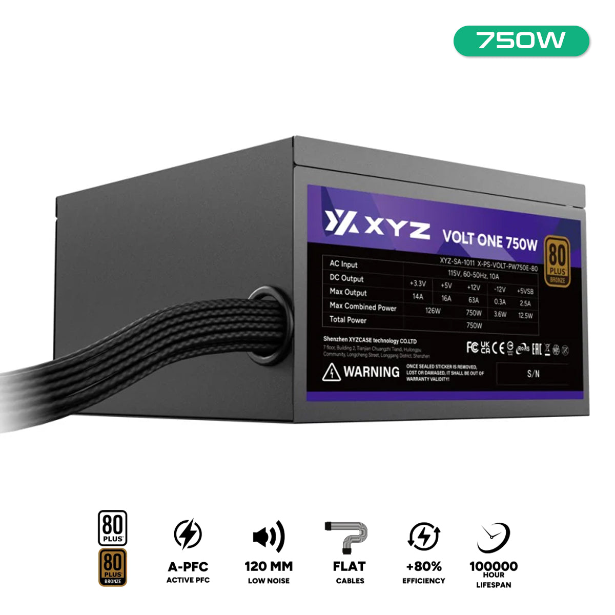 XYZ Volt One 750W ATX Power Supply 80+ Bronze Edition