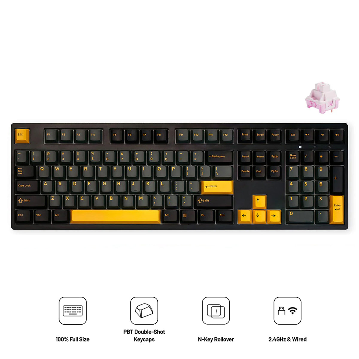 Akko Black & Gold 3108RF V3 Dual-Mode Mechanical Keyboard