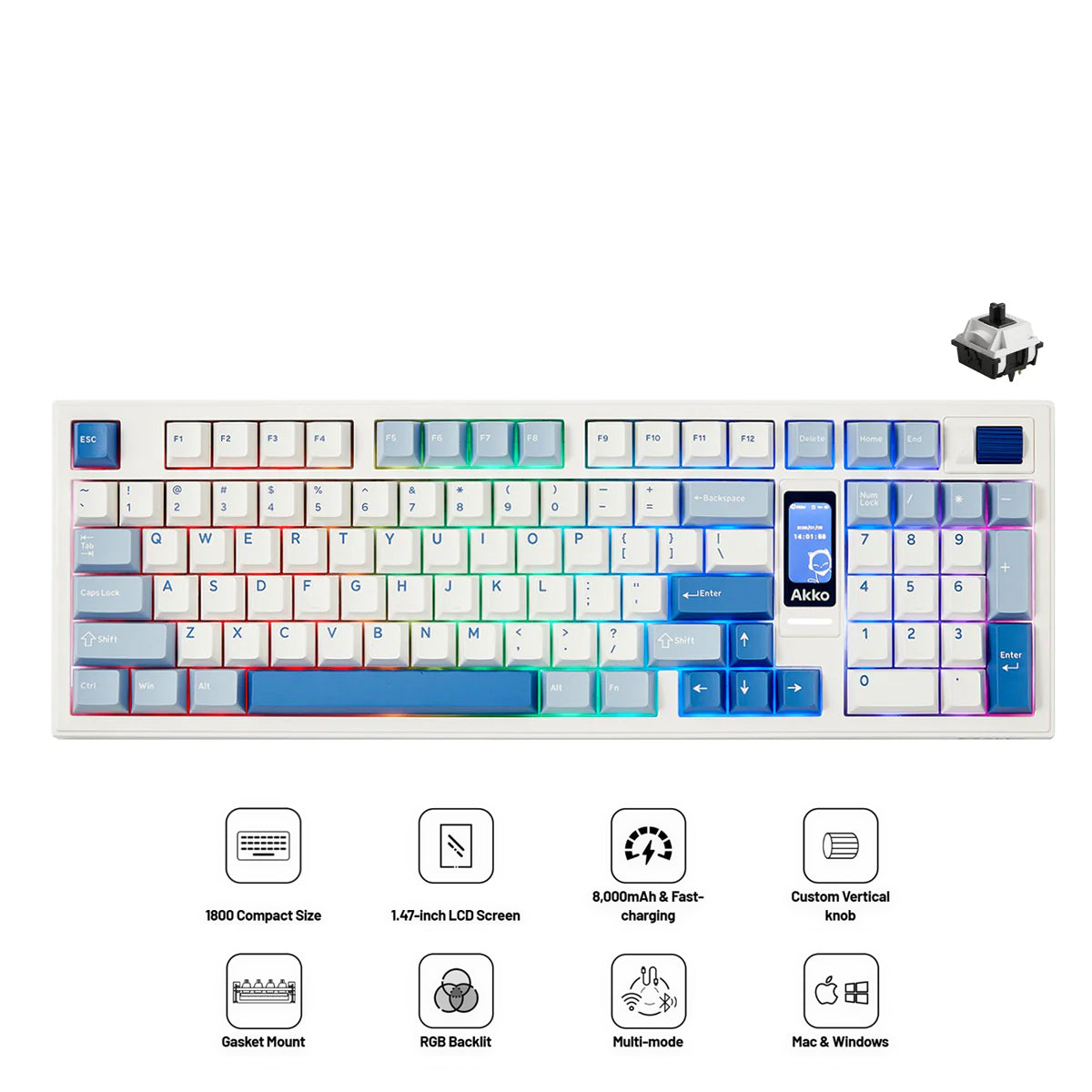 Akko 5098B Glacier Multi-Mode RGB Hot-Swappable Mechanical Keyboard