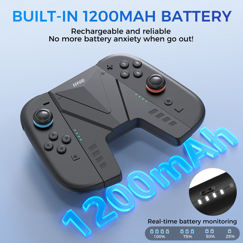 INE Charging Grip with Battery for Nintendo Switch 2 (Black) (L1099)