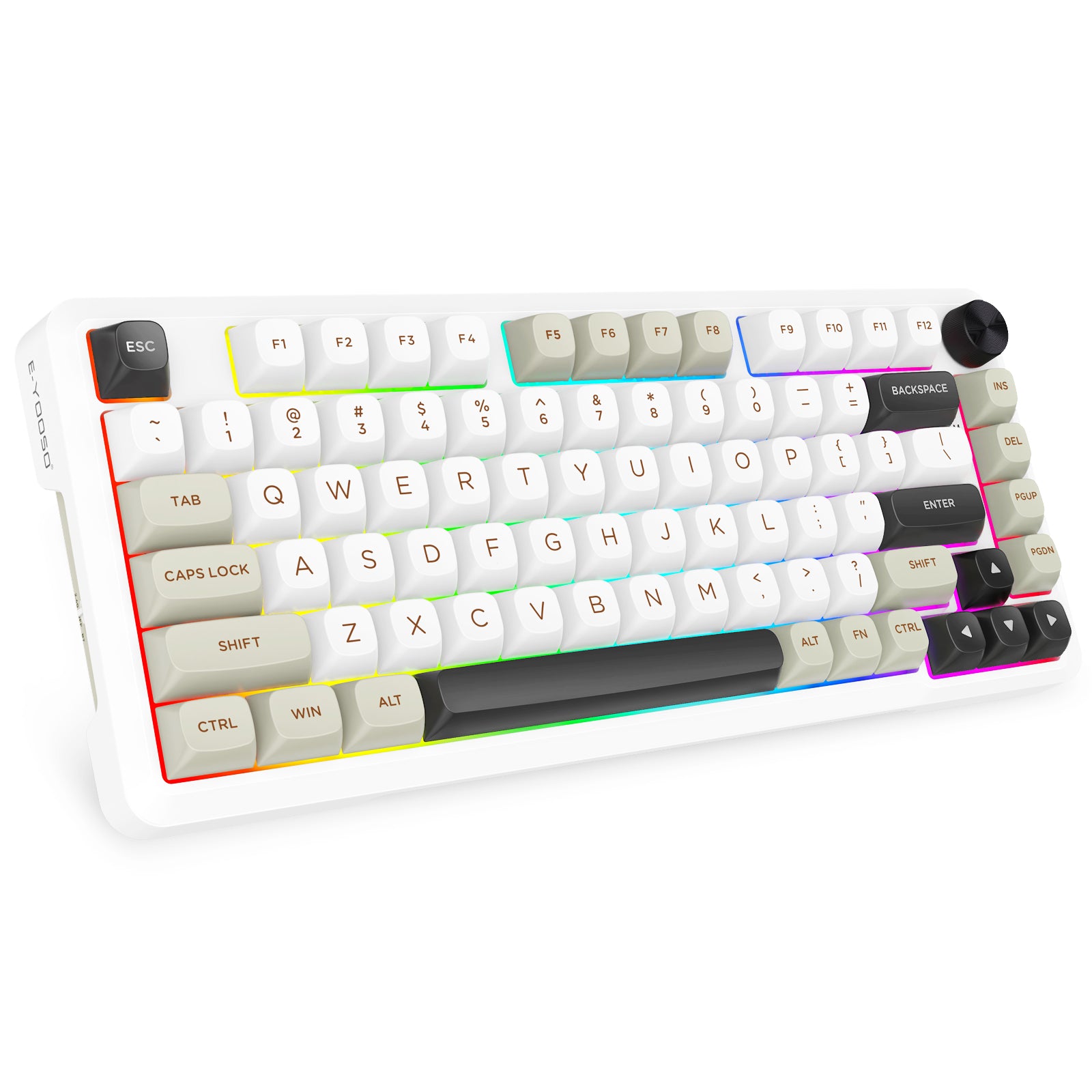 E-Yooso Z-82 RGB 81-Keys Tri-Mode Mechanical Keyboard White/Grey/Black (Silverwood Switch)