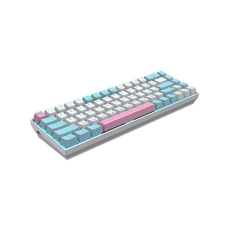 E-Yooso Z-686 Ice Blue Single Light 68 Keys Wired Mechanical Keyboard White/Blue (Brown Switch)