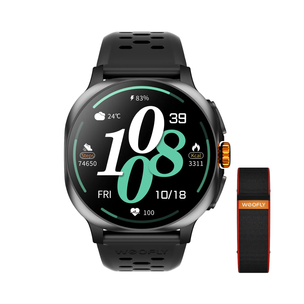 Weofly Vive 2 Smartwatch (Black, Silver) (WFVV708BL, WFVV708SL)