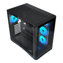 Sama V62S Mid-Tower Curved Panoramic TG Panel PC Case with 4x Pre-Installed ARGB Infinity Fans