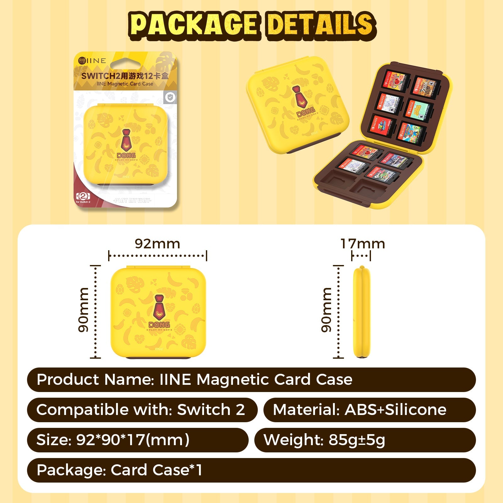 IINE Magnetic Card Case for Nintendo Switch 2 (Yellow) (L1181)