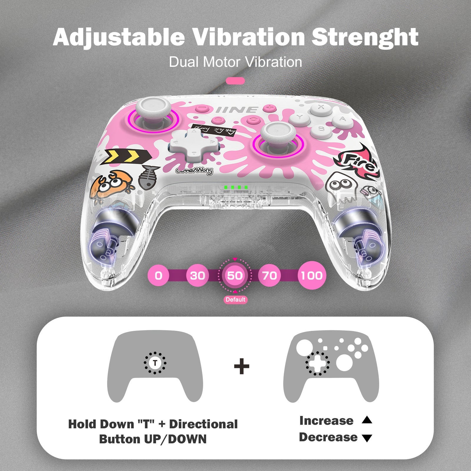 IINE Switch Controller NFC Pink & White (L708)