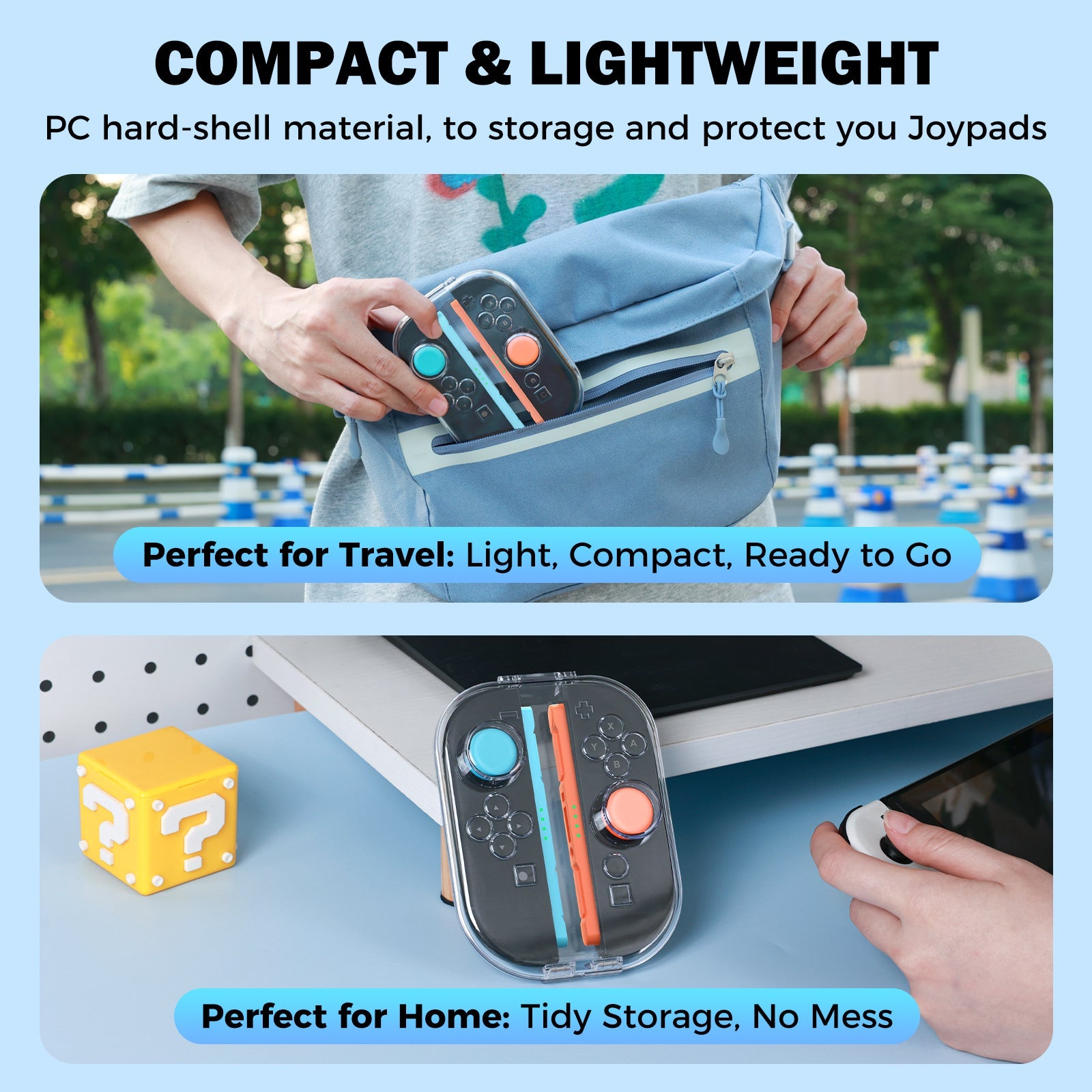 IINE Magnetic Storage Case for Nintendo Switch 2 Joy-Con (Transparent)