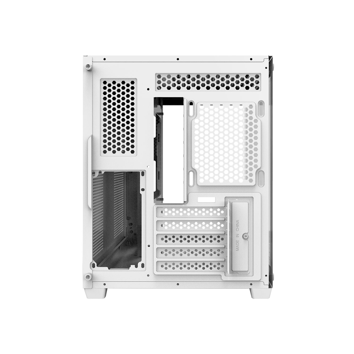 DarkFlash C285MP Exquisite M-ATX PC Case Tempered Glass Panoramic Side Transparent (White)