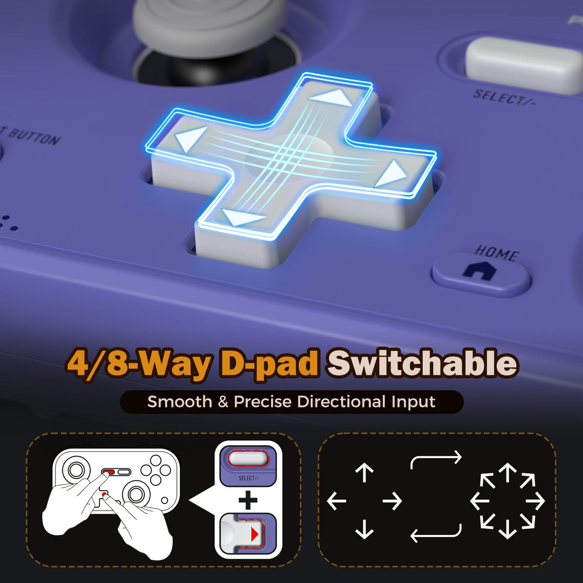 IINE Palm-Sized Retro Chronos Controller for Nintendo Switch
