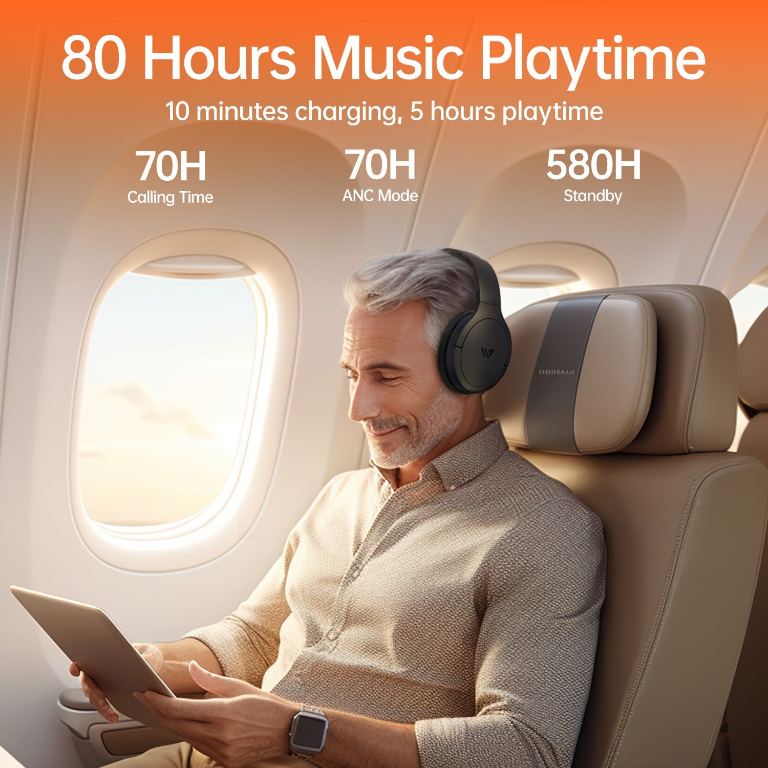 Weofly Live ANC Headphone (Beige) (WFLV675BG)