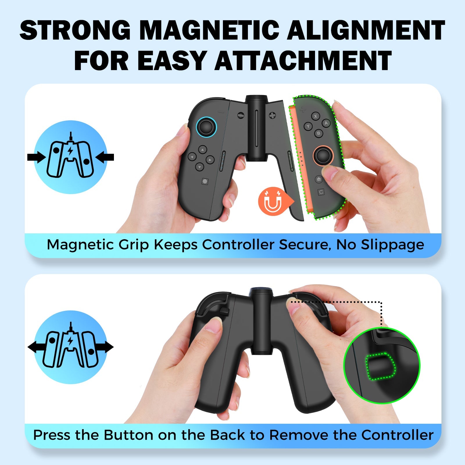 IINE Bridge-Shaped Charging Grip for Nintendo Switch 2 (Black) (L1155)