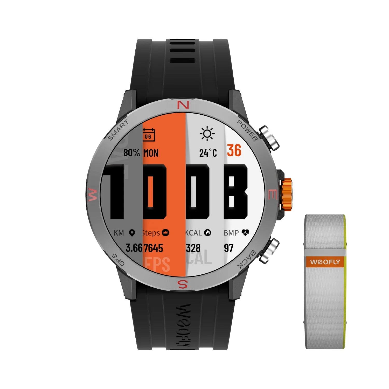 Weofly Conquer 2 Smartwatch (Black, Silver)