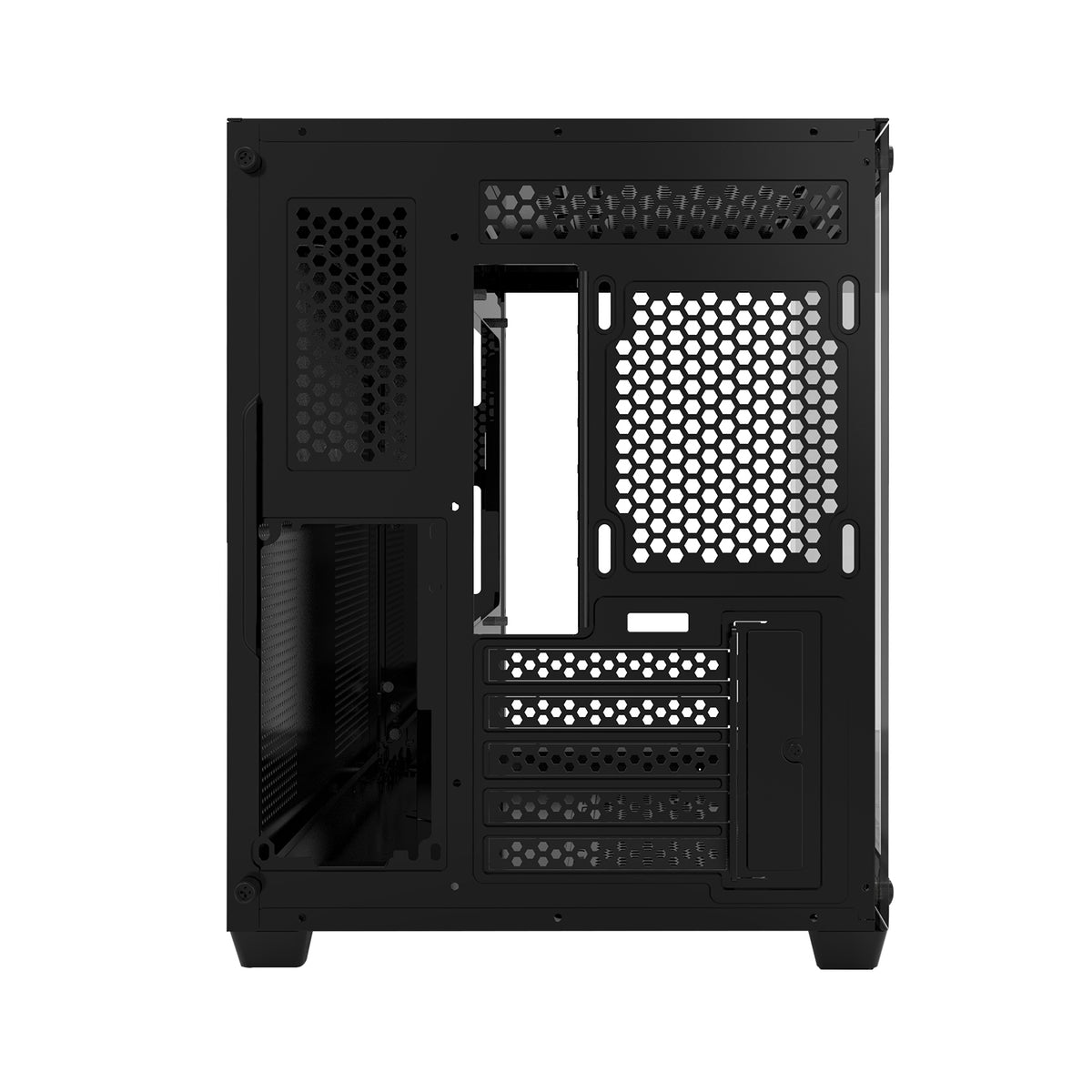 DarkFlash C285MP Exquisite M-ATX PC Case Tempered Glass Panoramic Side Transparent (Black)
