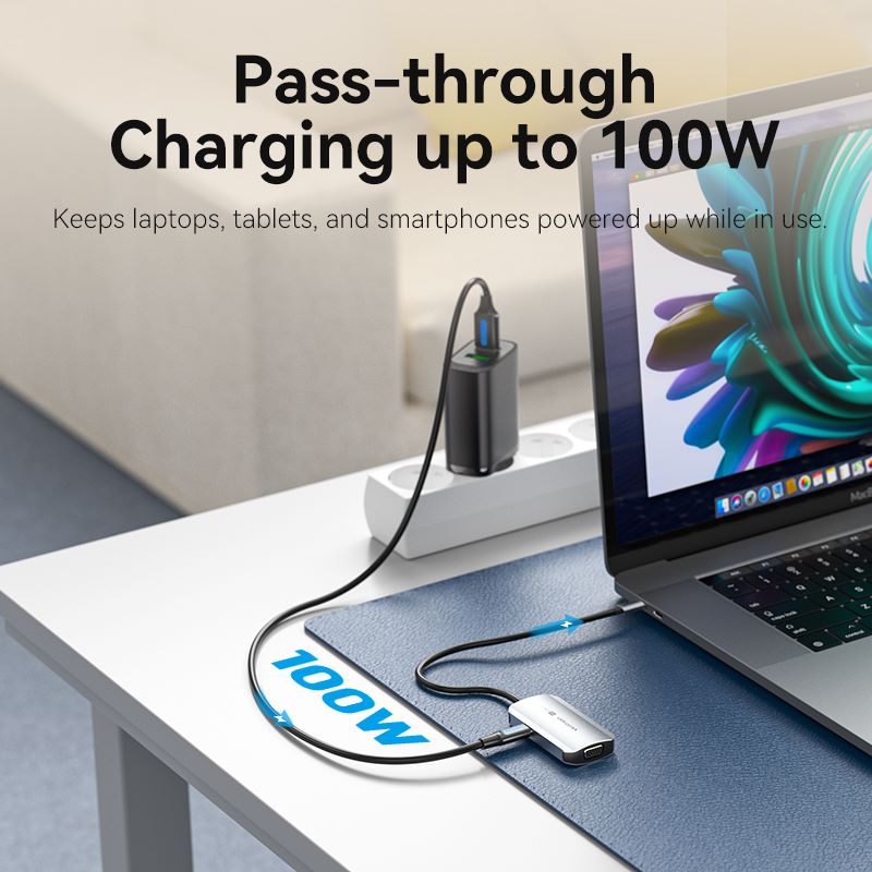 Vention 4-in-1 USB-C Docking Station - USB-C to HDMI + VGA + USB 3.0 + PD - 15M (TQAHB)