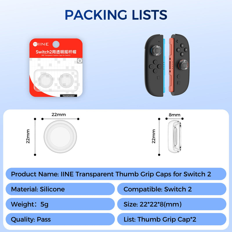 IINE Tranparent Joystick Cap for Nintendo Switch 2 (L1064)