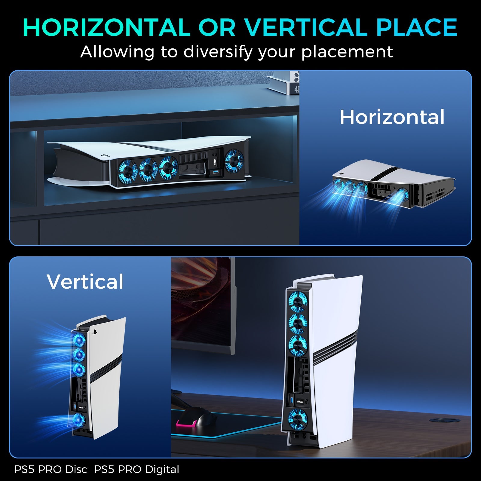 IINE Cooling Fan for PS5 Pro (L1108)