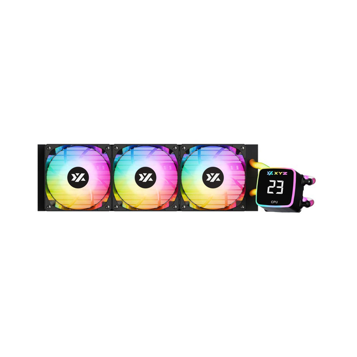 XYZ AquaPulse Fusion 360 AIO ARGB Liquid Cooler with Temperature Display 