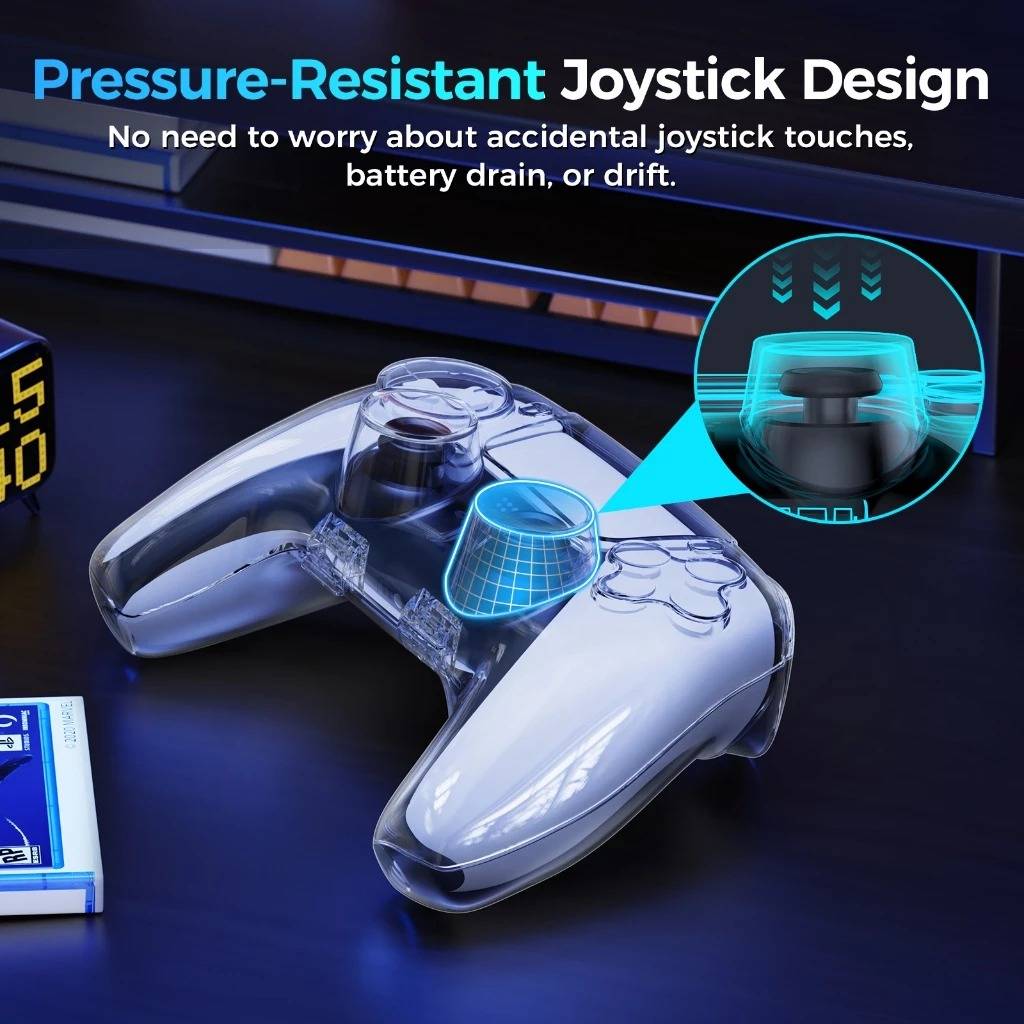 IINE Protective Case Magnetic Closure for PS5 Controller (Transparent) (L1008)