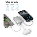 Baseus PicoGo Digital Display Power Bank 10000mAh 45W with Built-in USB-C Cable (Galaxy Natural Titanium, Moon White)