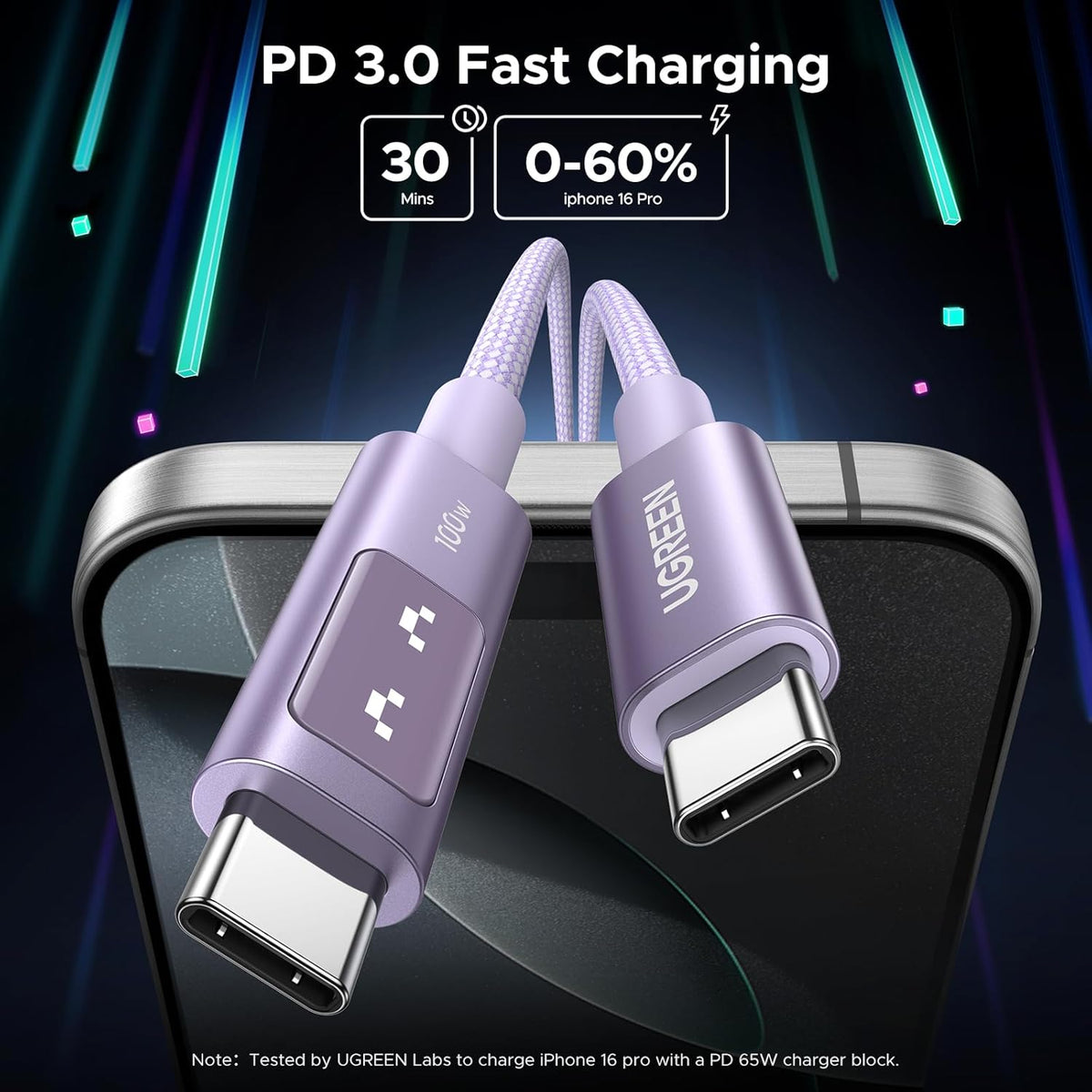 Ugreen Uno USB-C To USB-C PD 100W Fast Charging Cable - (Purple) | DataBlitz