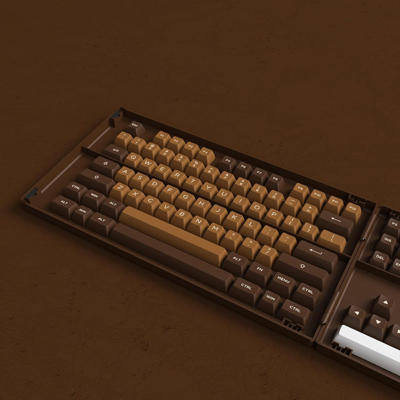 Akko MOD 007B HE DIY Kit with Chocolate ASA Keycap Set 178-Key Cream White (Akko Cream Yellow Magnetic Switch)