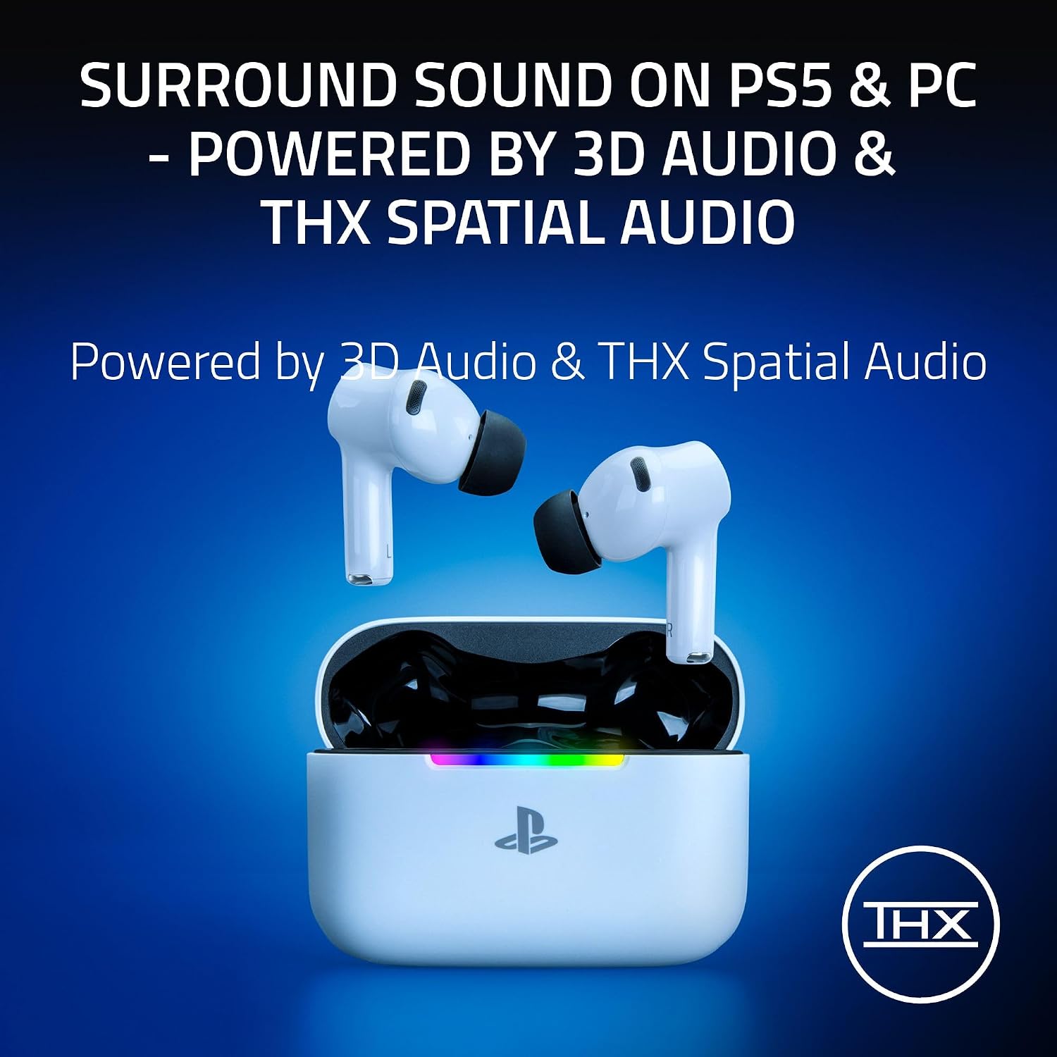 Razer Hammerhead V3 X HyperSpeed Wireless Multi-Platform Gaming Earbuds for PS5 (White)