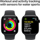 Apple Watch Series 10 GPS 42mm Aluminum Case with Black Sport Band - (Jet Black) (S/M, M/L) (MWWE3ZP/A, MWWF3ZP/A)