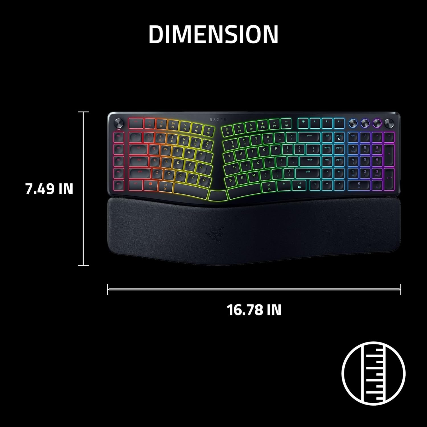 Razer Pro Type Ergo Wireless Split Ergonomic RGB Keyboard (Black)