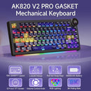 Ajazz AK820 V2 Pro RGB Tri-Mode Mechanical Keyboard (Transparent Purple-Yellow-Dark Purple) (Lychee Switch)