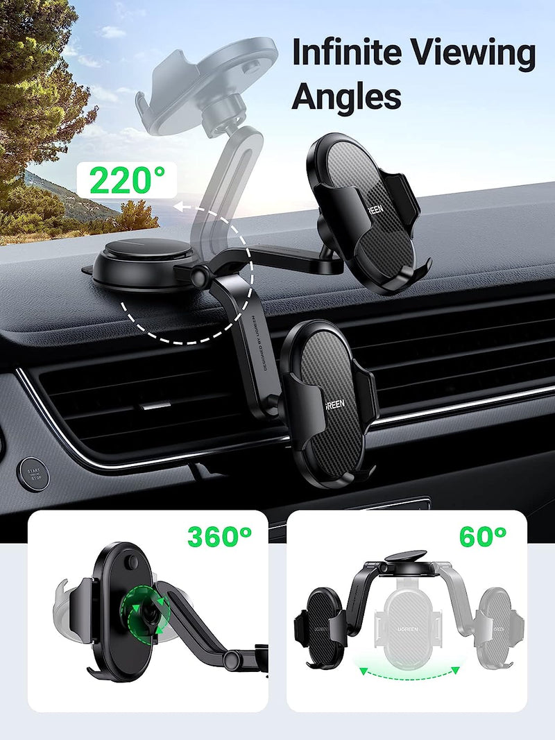 UGreen Waterfall-Shaped Suction Cup Phone Mount (Black) (LP405/20473)