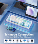 MCHOSE K99 V2 RGB Tri-Mode Hot-Swappable Mechanical Keyboard (Sky Blue) (Hyacinth Purple Switch)