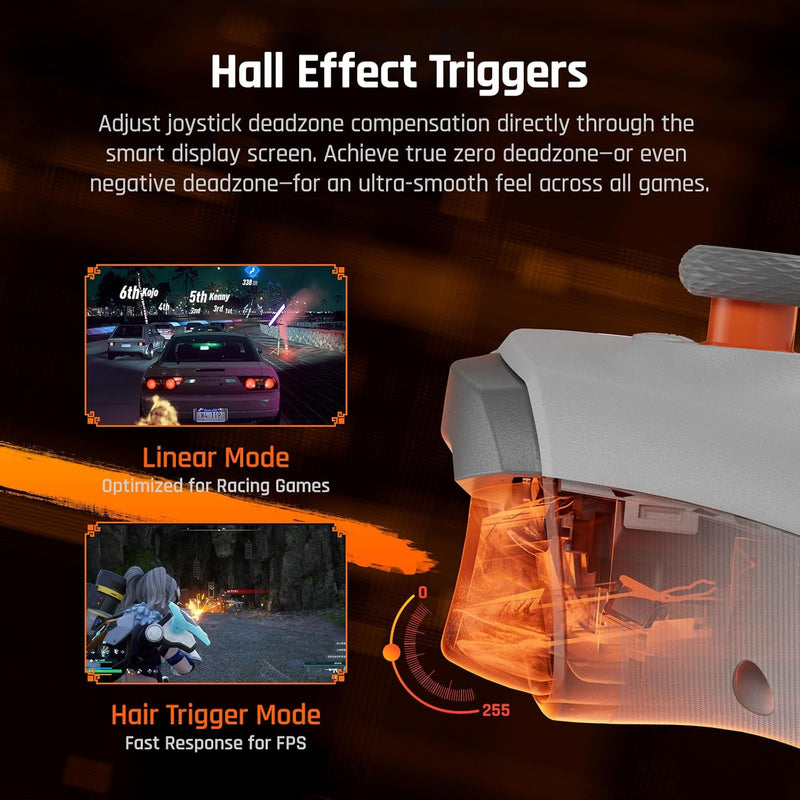 Bigbig Won Mojhon Aether Dual 1000Hz Polling Rate w/ Smart Display Hall Effect Wireless Game Controller for Switch / Win 10&11 / Android / iOS
