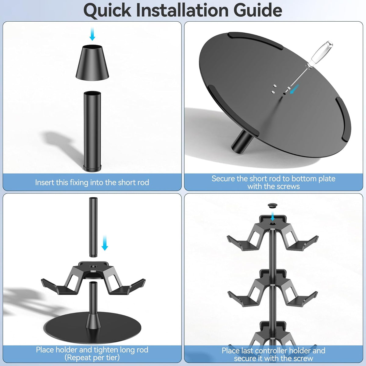 OIVO Controller & Headset Stand 4 Tiers (Black) (IV-P5425-4T)