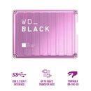 WD Black P10 2TB Game Drive Compatible with PlayStation/Xbox/PC (Pink)