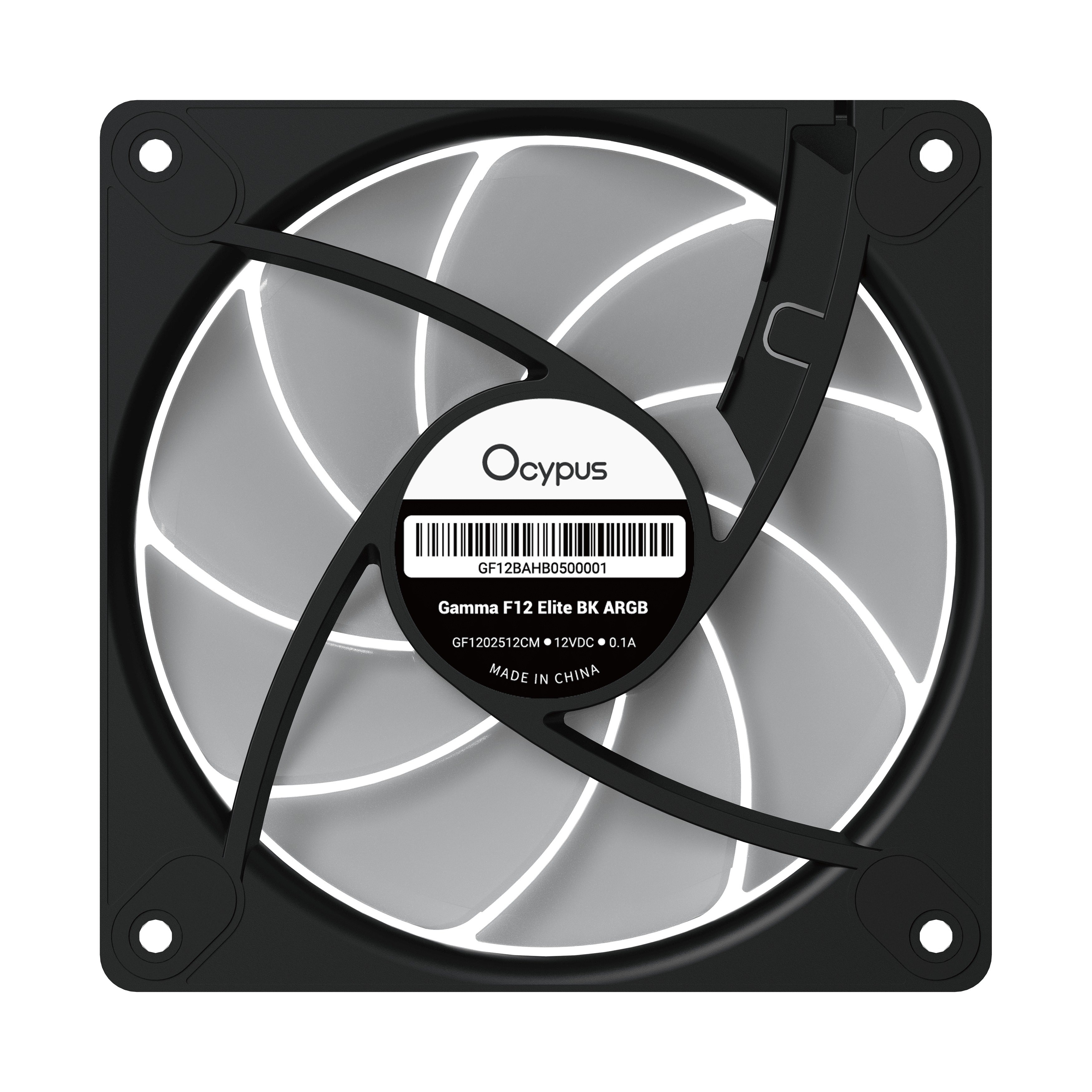 Ocypus Gamma F12 Elite ARGB 3-in-1 120mm PWM Fan with Transparent Frame | DataBlitz