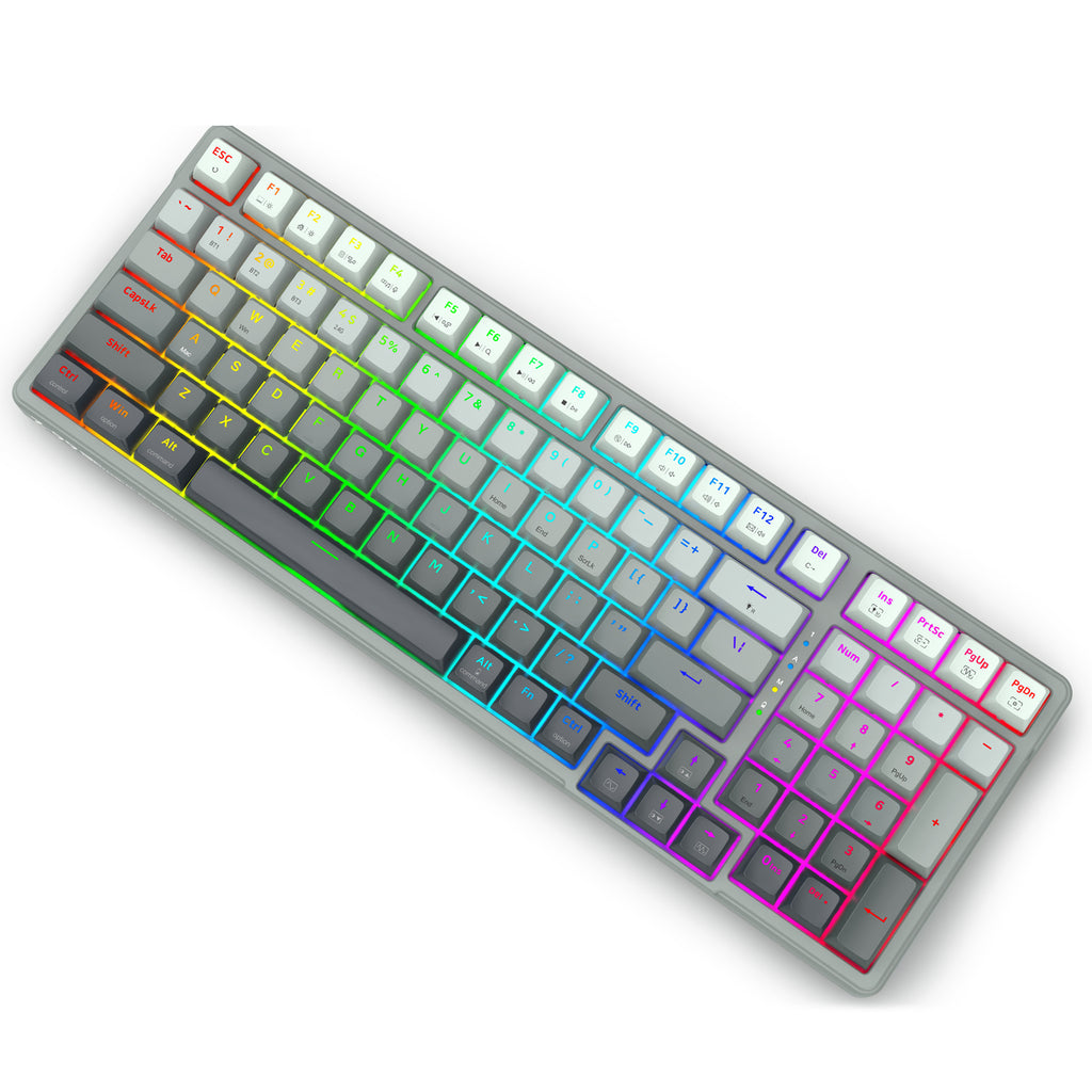 E-Yooso Z-99 Tri-Mode RGB 99-Keys Mechanical Keyboard Gradient Grey ...
