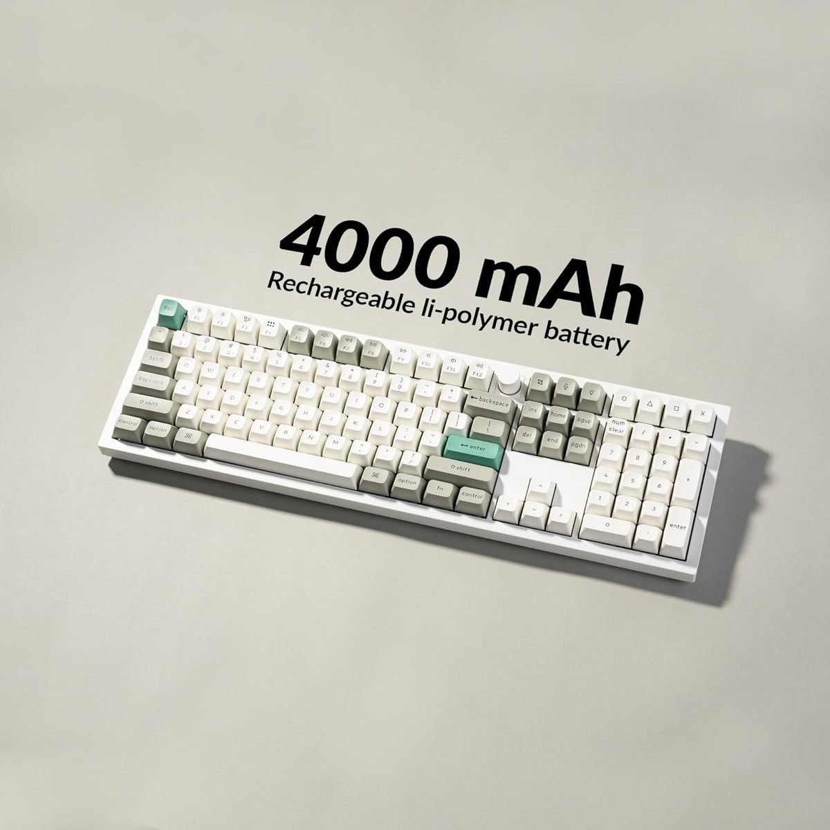 Keychron Q6 Max QMK/VIA Fully Assembled With Knob RGB Backlit Hot-Swappable Full Size Wireless Custom Mechanical Keyboard - Shell White (Gateron Jupiter Switch)