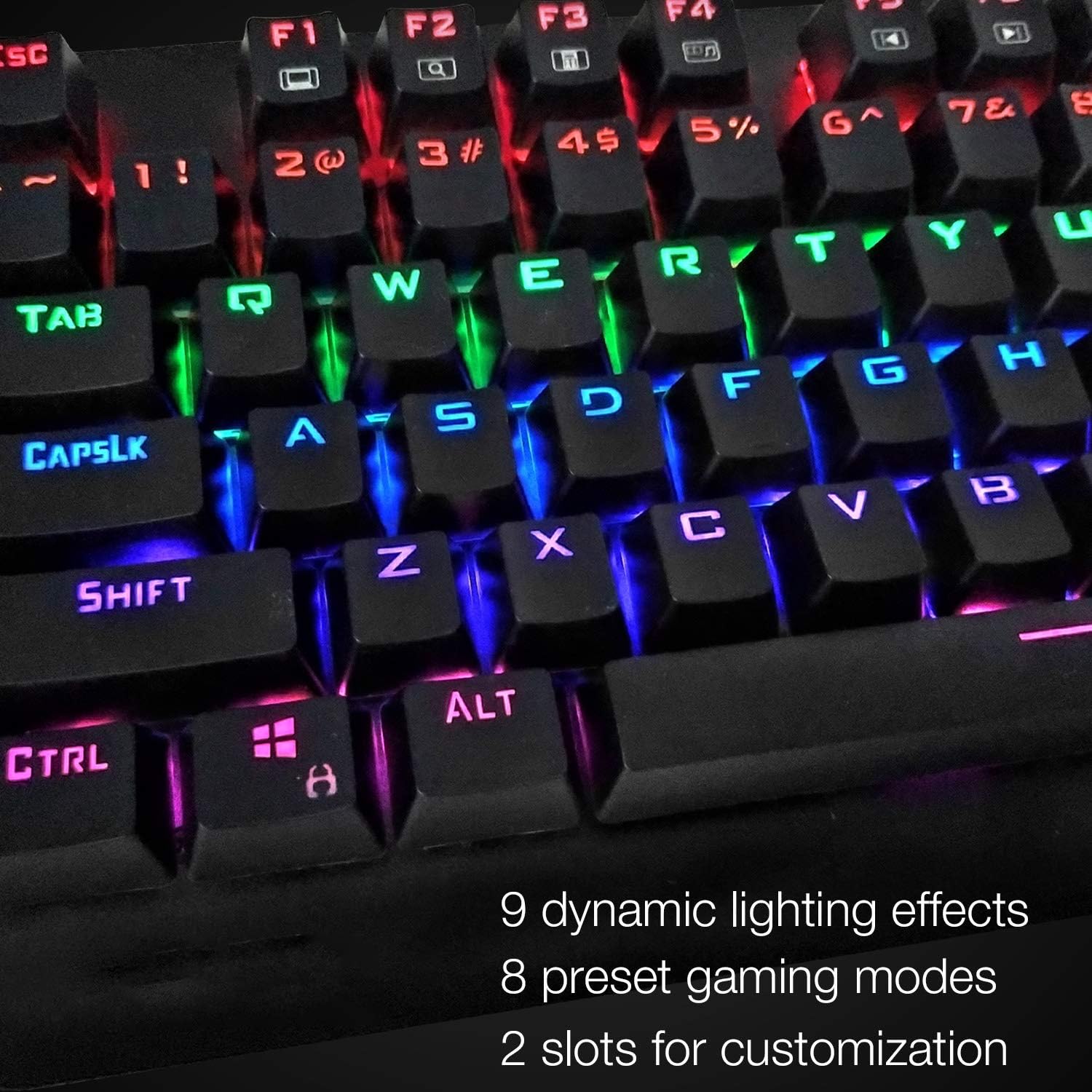 E-Yooso K-600 Rainbow Light 104 Keys Wired Mechanical Keyboard Black