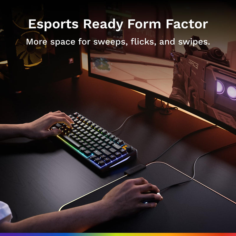 Glorious GMBK 75% Customizable RGB Wired Gaming Keyboard (Black)